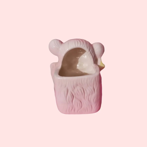 Vintage pink teddy Bear planter - Picture 2 of 2